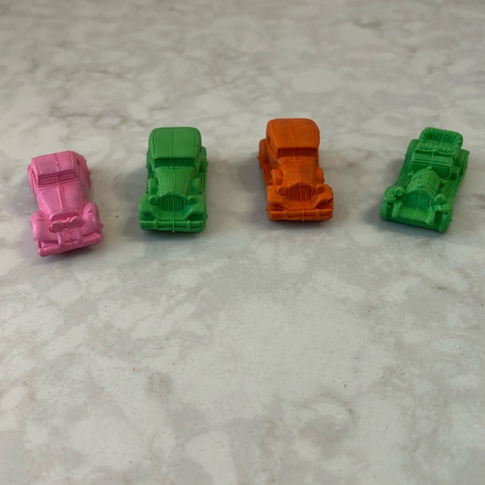 Vintage Diener Rubber Eraser antique cars lot of 4